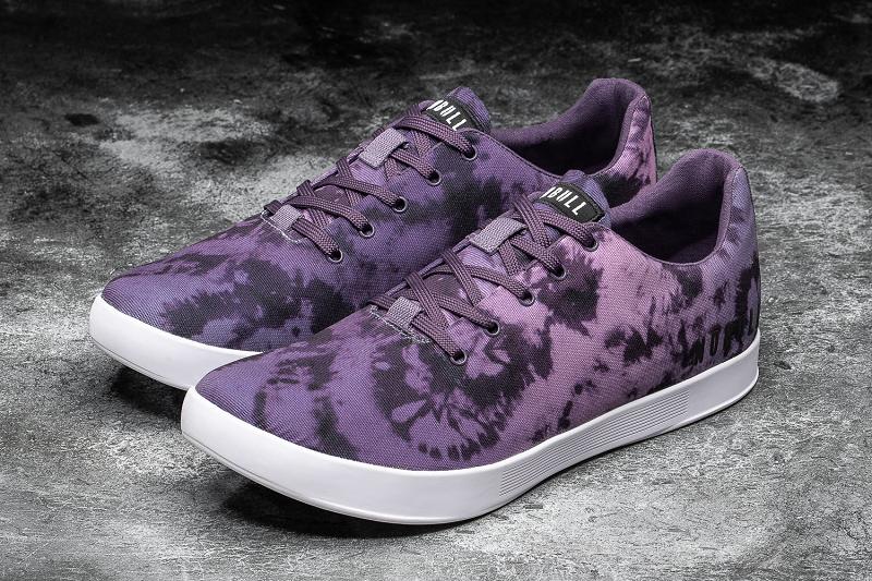 Nobull Dark Wisteria Tie-Dye Canvas Men's Trainers Dark | USA T1397C
